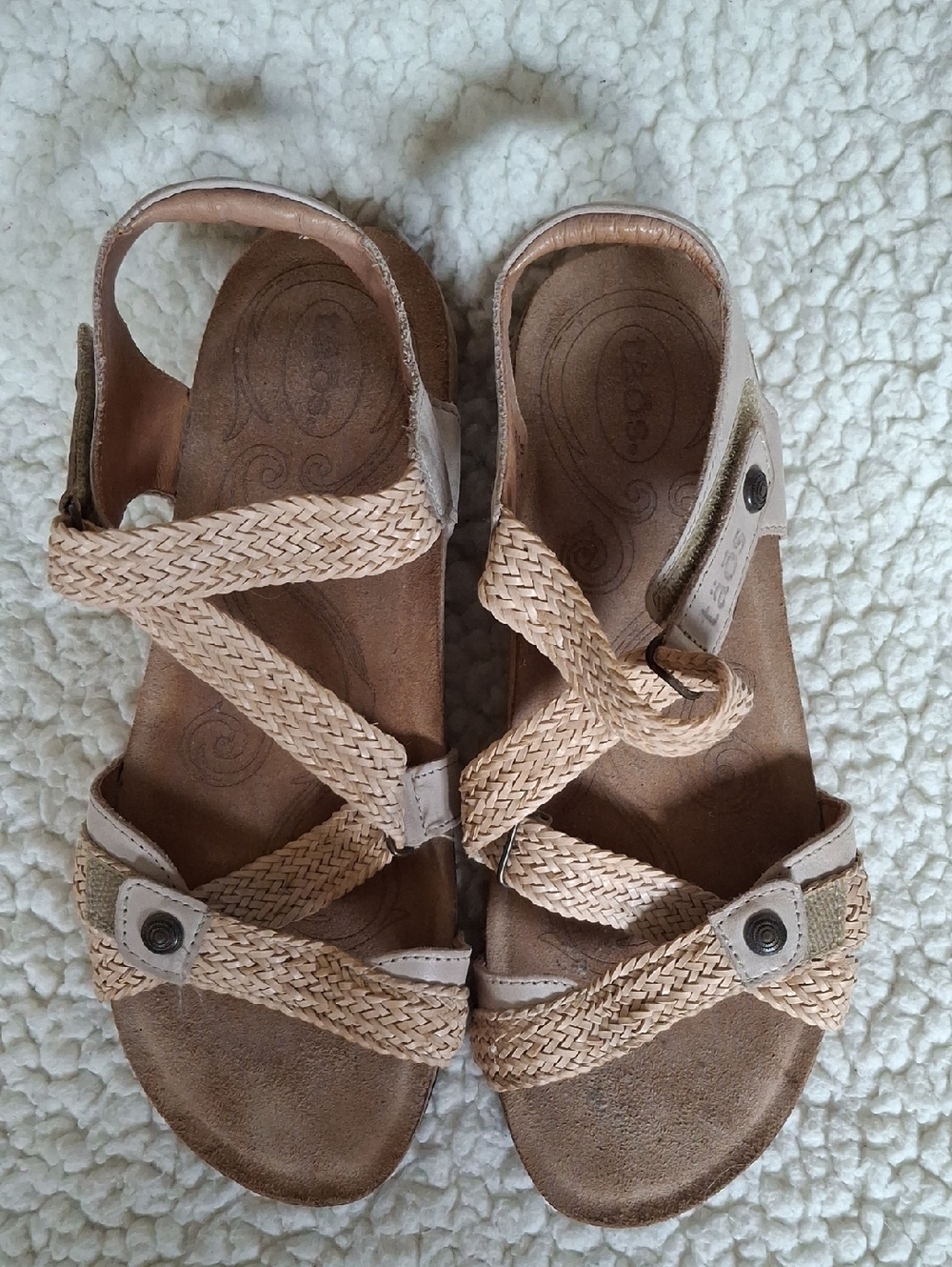 Taos Beige Braided Adjustable Strap Sandals